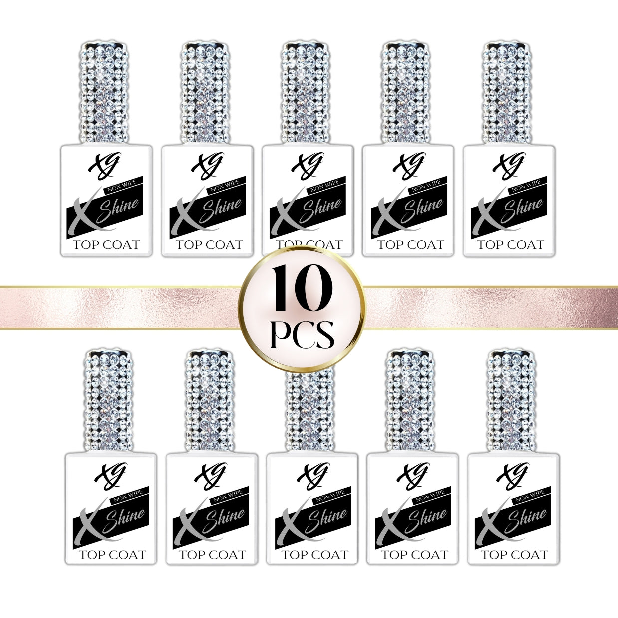 X Shine No Wipe Top Coat, 10pcs